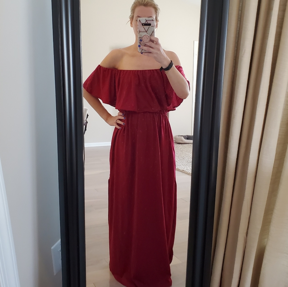 Dark Red Maxi Dress